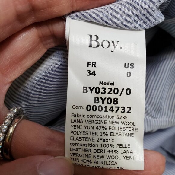 ❤️ 3 For $35 Boy by Band of Outsiders tweed leather trousers tapered pants 0 - Picture 9 of 10